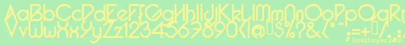PacotillRegular Font – Yellow Fonts on Green Background