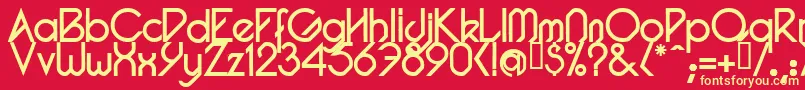 PacotillRegular Font – Yellow Fonts on Red Background