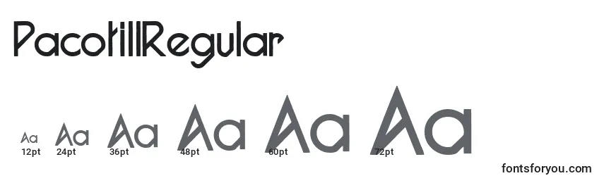 PacotillRegular Font Sizes