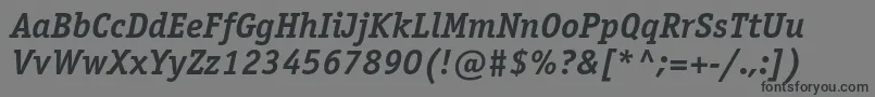 Шрифт OfficinaserifboldcItalic – чёрные шрифты на сером фоне