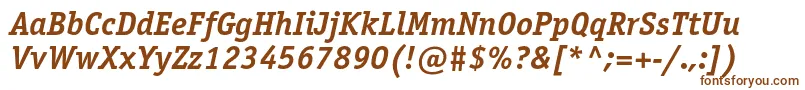 OfficinaserifboldcItalic-fontti – ruskeat fontit valkoisella taustalla