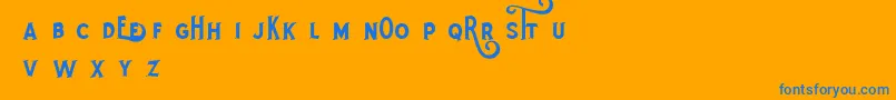 RotheDemo Font – Blue Fonts on Orange Background