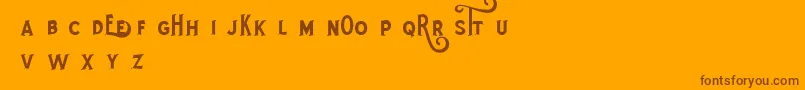 RotheDemo-Schriftart – Braune Schriften auf orangefarbenem Hintergrund