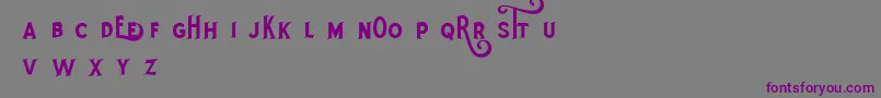 RotheDemo-fontti – violetit fontit harmaalla taustalla