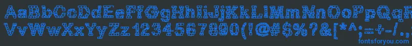 RhBrickhausProtoZoa Font – Blue Fonts on Black Background