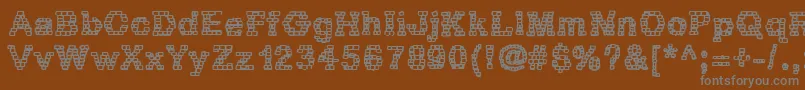 RhBrickhausProtoZoa Font – Gray Fonts on Brown Background