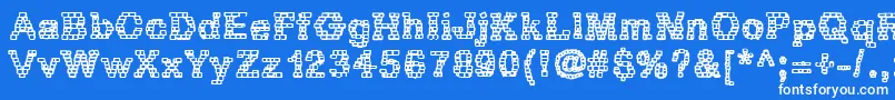 RhBrickhausProtoZoa Font – White Fonts on Blue Background