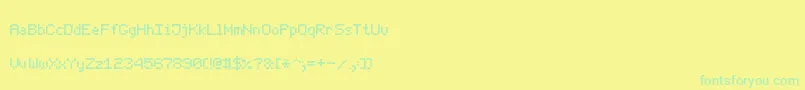 ThinPixel7 Font – Green Fonts on Yellow Background