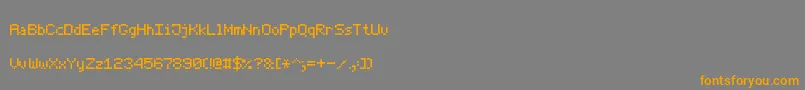 Fonte ThinPixel7 – fontes laranjas em um fundo cinza