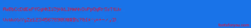 Czcionka ThinPixel7 – czerwone czcionki na niebieskim tle