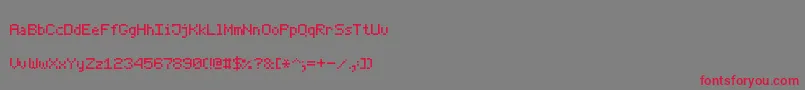 Czcionka ThinPixel7 – czerwone czcionki na szarym tle
