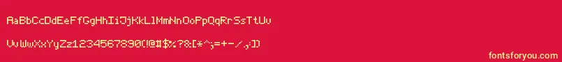 Fonte ThinPixel7 – fontes amarelas em um fundo vermelho