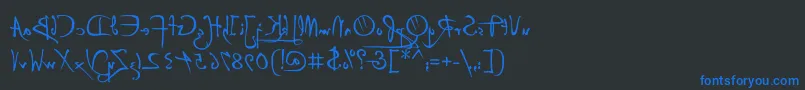 P22DaVinciBackwards Font – Blue Fonts on Black Background