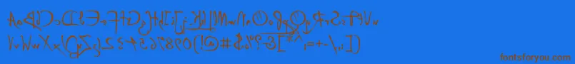 P22DaVinciBackwards Font – Brown Fonts on Blue Background