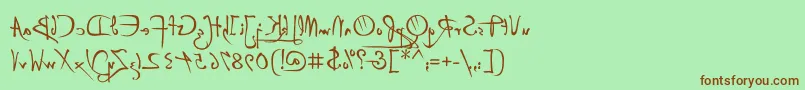 Weitere Informationen zur P22DaVinciBackwards-Schriftart P22DaVinciBackwards-Schriftart – Braune Schriften auf grünem Hintergrund