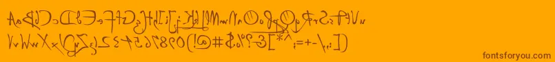P22DaVinciBackwards Font – Brown Fonts on Orange Background