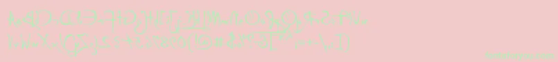 Fonte P22DaVinciBackwards – fontes verdes em um fundo rosa