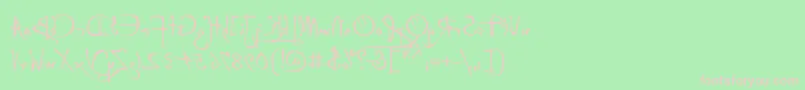 P22DaVinciBackwards Font – Pink Fonts on Green Background