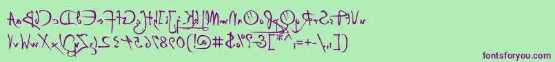 P22DaVinciBackwards Font – Purple Fonts on Green Background