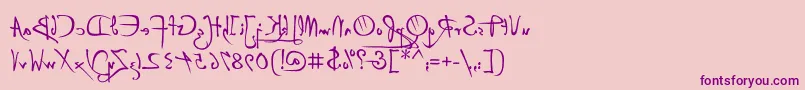 P22DaVinciBackwards Font – Purple Fonts on Pink Background