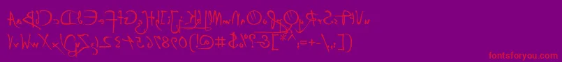P22DaVinciBackwards Font – Red Fonts on Purple Background