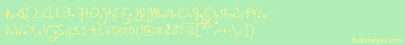 fuente P22DaVinciBackwards – Fuentes Amarillas Sobre Fondo Verde