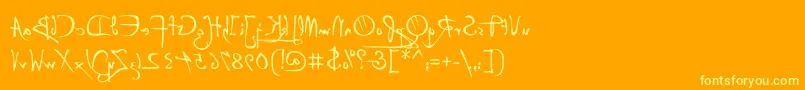 Шрифт P22DaVinciBackwards – жёлтые шрифты на оранжевом фоне