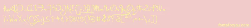 P22DaVinciBackwards Font – Yellow Fonts on Pink Background