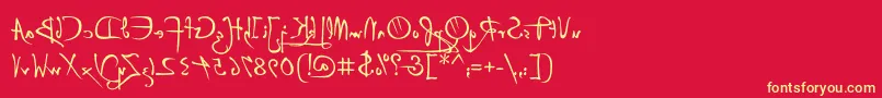P22DaVinciBackwards Font – Yellow Fonts on Red Background
