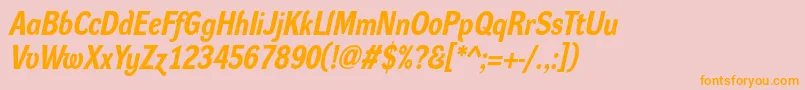 DynagroteskrmBolditalic Font – Orange Fonts on Pink Background