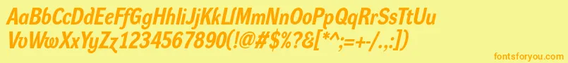 DynagroteskrmBolditalic Font – Orange Fonts on Yellow Background