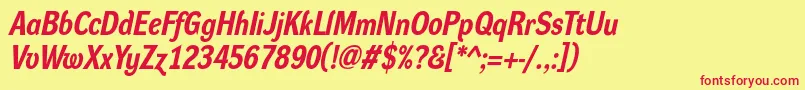 DynagroteskrmBolditalic Font – Red Fonts on Yellow Background