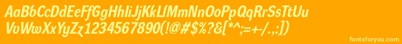 DynagroteskrmBolditalic Font – Yellow Fonts on Orange Background