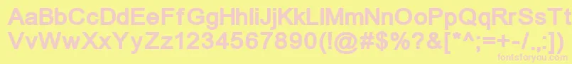 Unkoi8b-fontti – vaaleanpunaiset fontit keltaisella taustalla