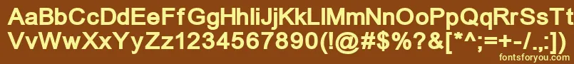 Unkoi8b-fontti – keltaiset fontit ruskealla taustalla