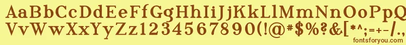 PhosphorusTriselenide Font – Brown Fonts on Yellow Background