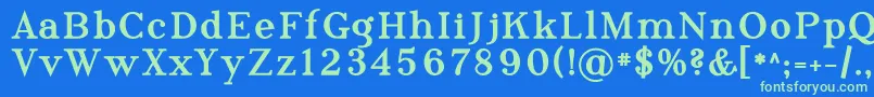 PhosphorusTriselenide Font – Green Fonts on Blue Background