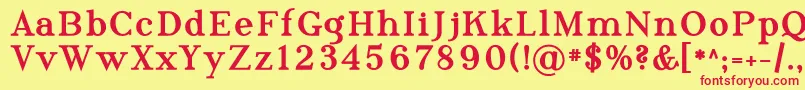 PhosphorusTriselenide-fontti – punaiset fontit keltaisella taustalla