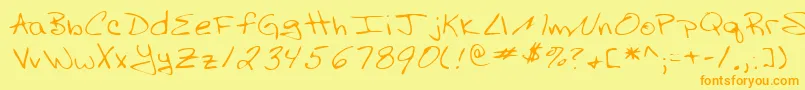 Lehn003 Font – Orange Fonts on Yellow Background