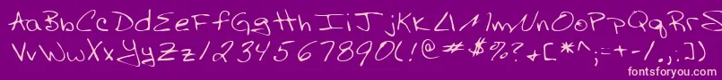 Lehn003 Font – Pink Fonts on Purple Background