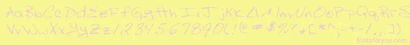 Lehn003 Font – Pink Fonts on Yellow Background
