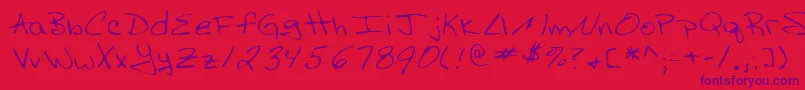 Czcionka Lehn003 – fioletowe czcionki na czerwonym tle