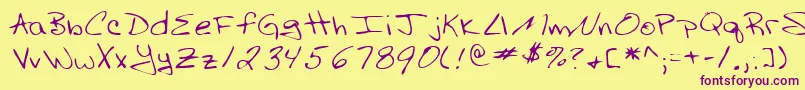 Lehn003 Font – Purple Fonts on Yellow Background