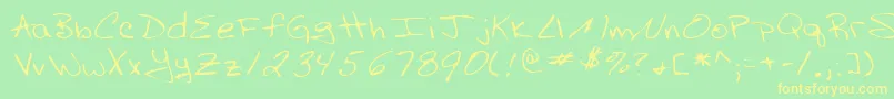 フォントLehn003 – 黄色の文字が緑の背景にあります