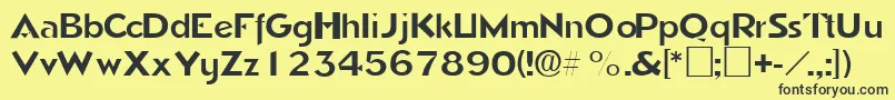 TricornesskRegular Font – Black Fonts on Yellow Background