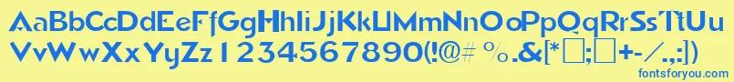 More about TricornesskRegular Font TricornesskRegular Font – Blue Fonts on Yellow Background