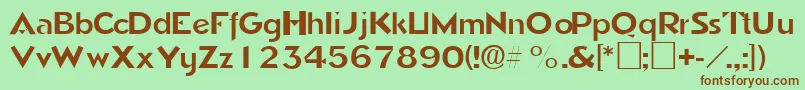 TricornesskRegular Font – Brown Fonts on Green Background