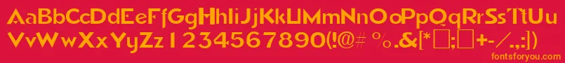 TricornesskRegular Font – Orange Fonts on Red Background