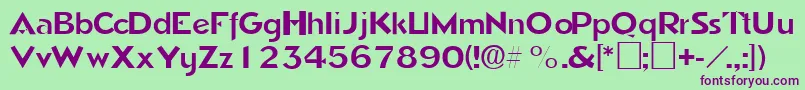 TricornesskRegular Font – Purple Fonts on Green Background