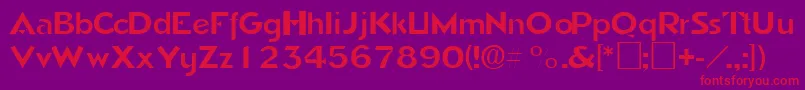 TricornesskRegular Font – Red Fonts on Purple Background